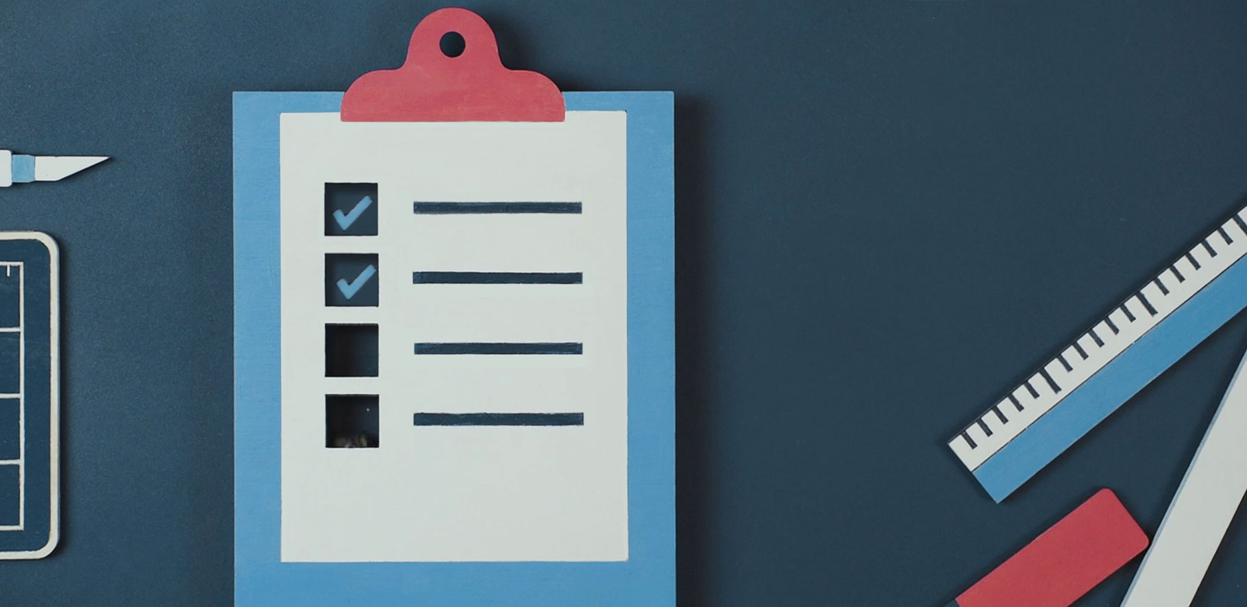 Illustration of a checklist attached to a clipboard