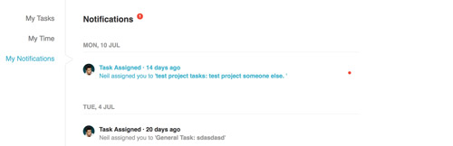 Roll notifications list